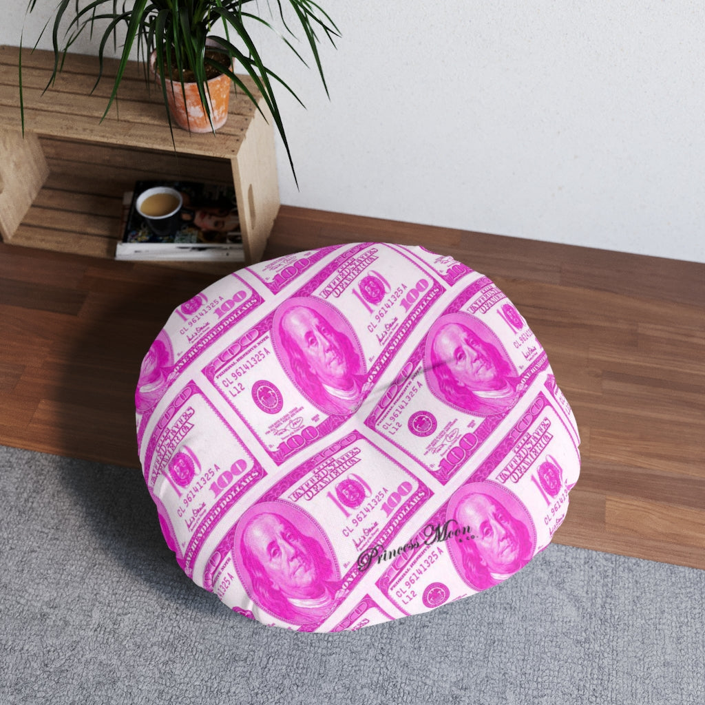 Money x Barbie Tufted Floor Pillow, Round