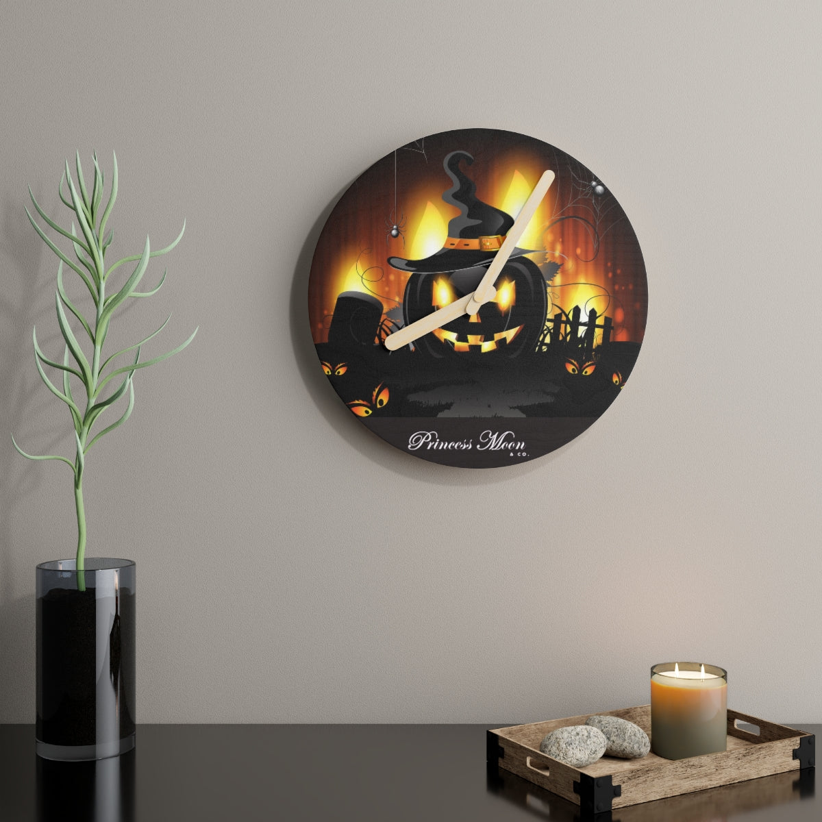 Fright Night Wooden Wall Clock