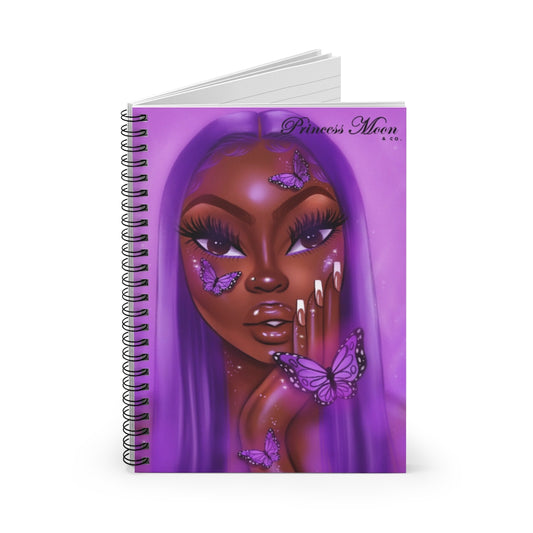Lavender Butterfly Spiral Notebook - Ruled Line