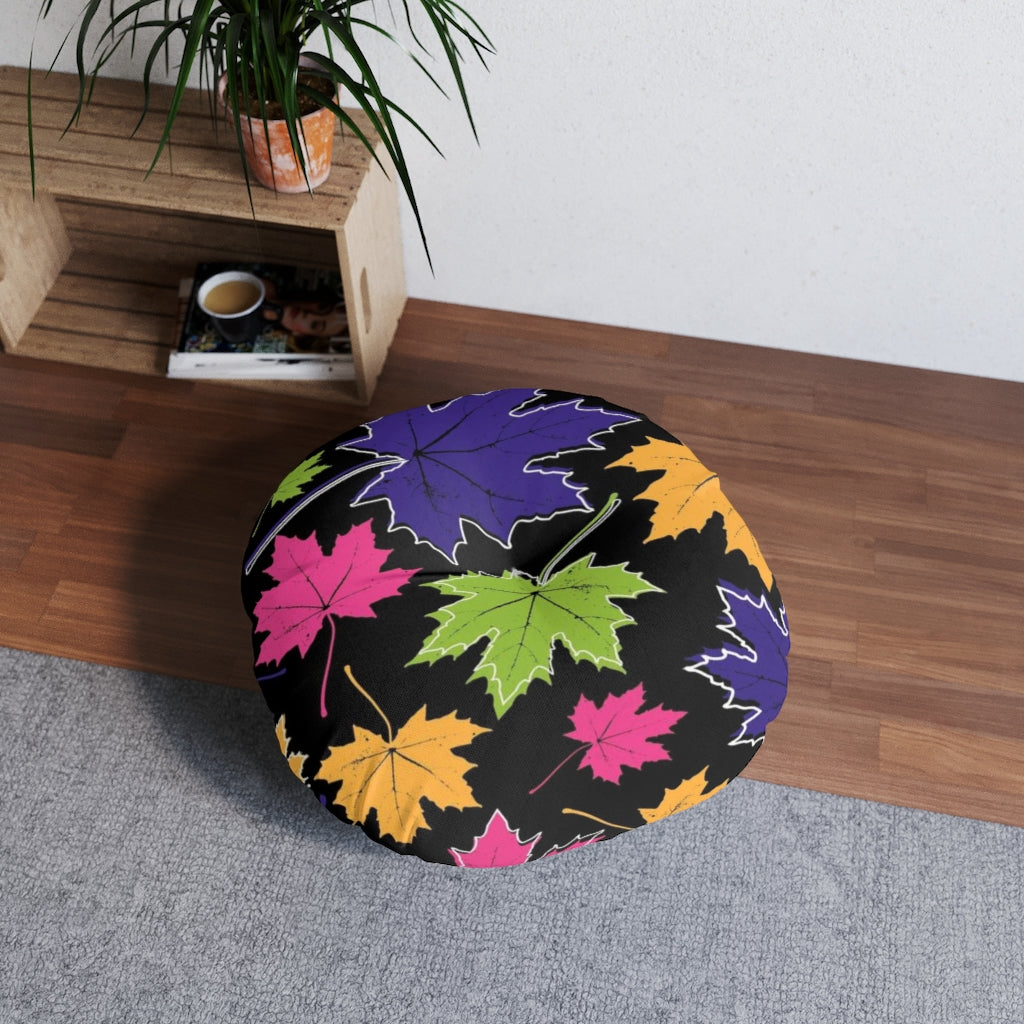 Enchanted Autumn Tufted Floor Pillow, Round