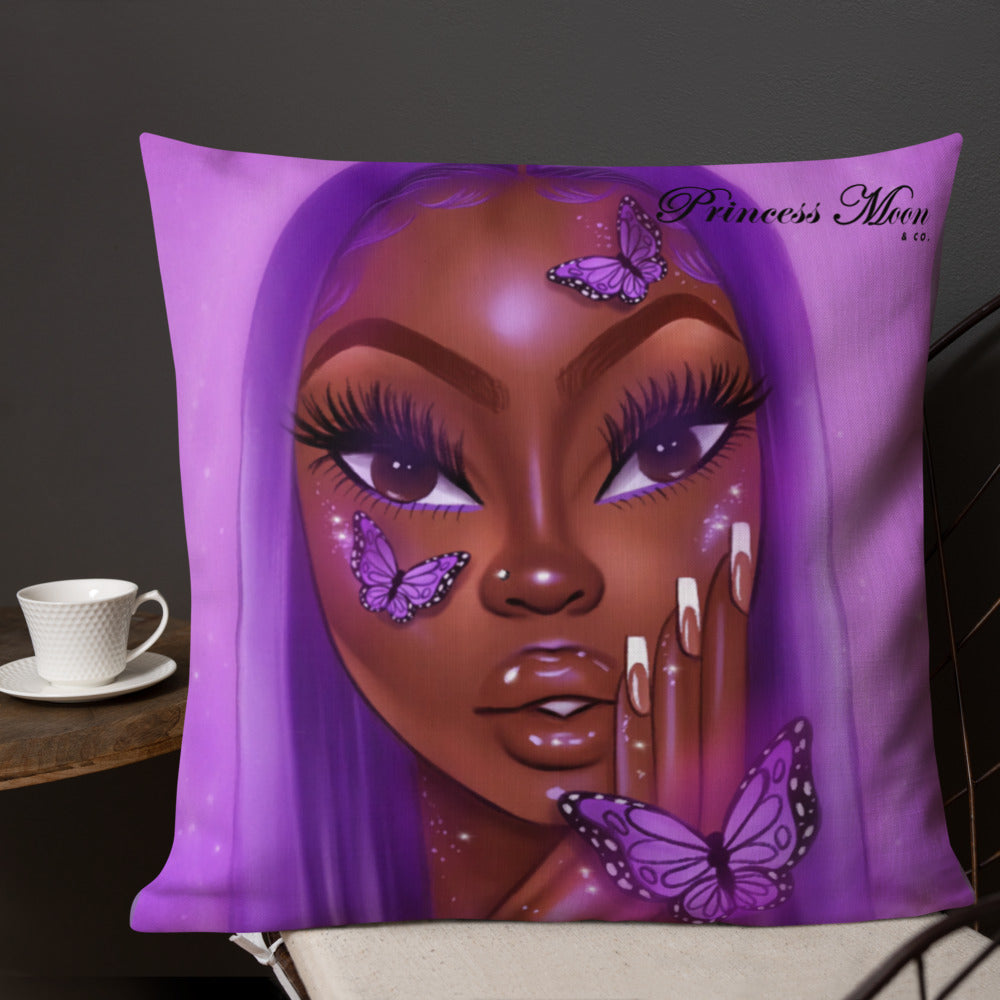 Lavender Butterfly Throw Pillow