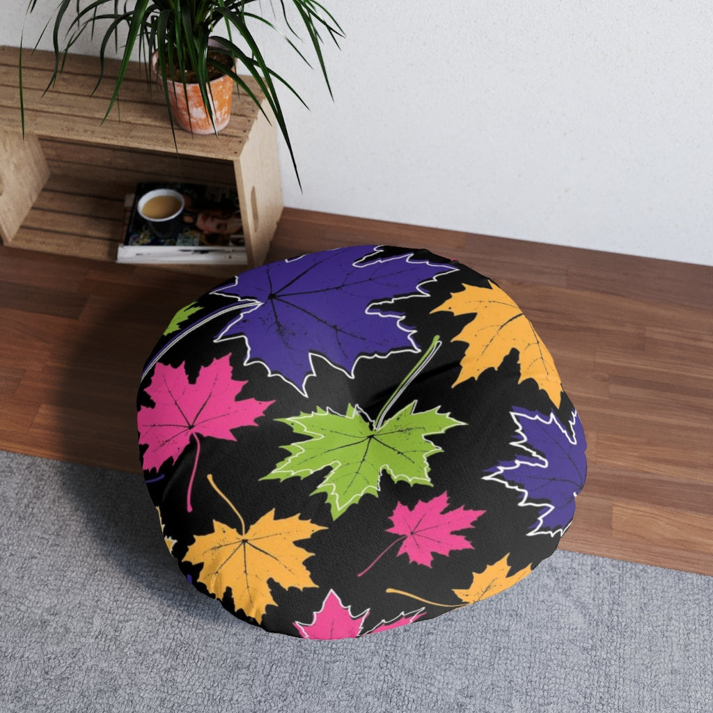 Enchanted Autumn Tufted Floor Pillow, Round