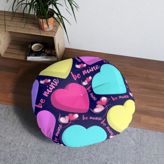 Be Mine Tufted Floor Pillow, Round