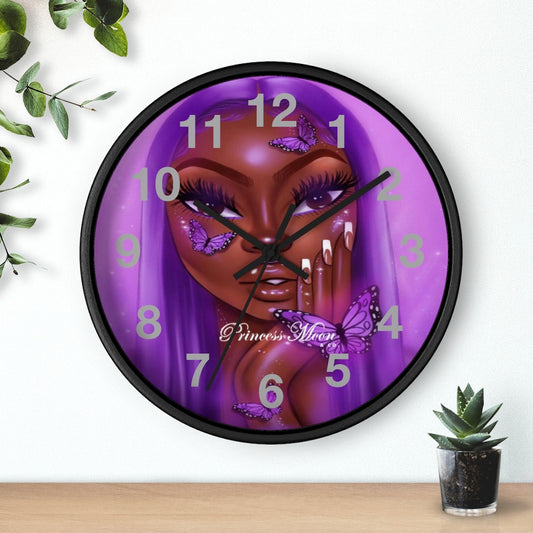 Lavender Butterfly Wall clock