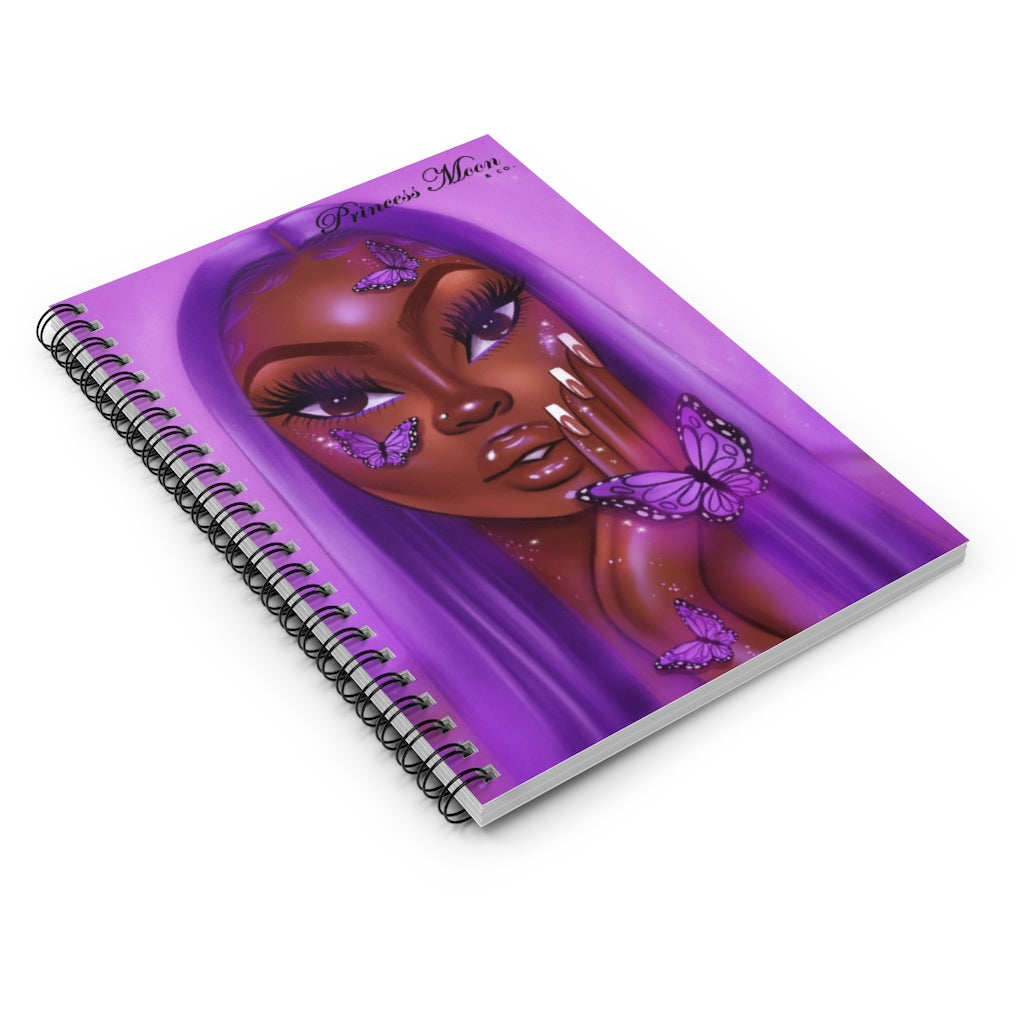 Lavender Butterfly Spiral Notebook - Ruled Line